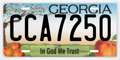 GA license plate CCA7250