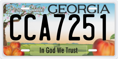 GA license plate CCA7251