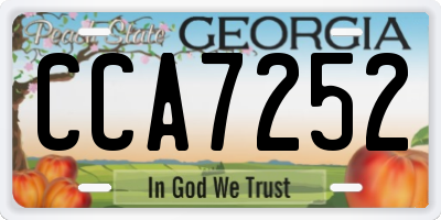 GA license plate CCA7252