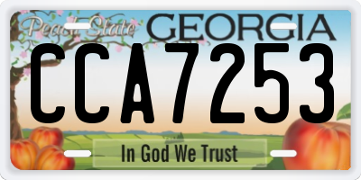 GA license plate CCA7253