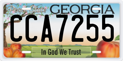 GA license plate CCA7255