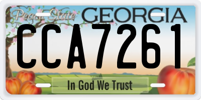 GA license plate CCA7261