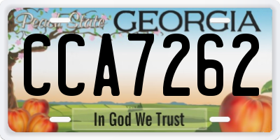 GA license plate CCA7262