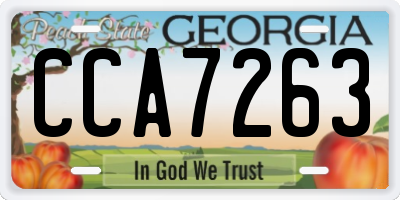 GA license plate CCA7263