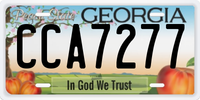 GA license plate CCA7277