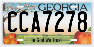 GA license plate CCA7278