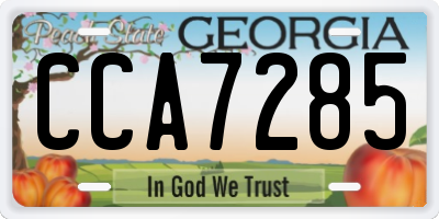 GA license plate CCA7285