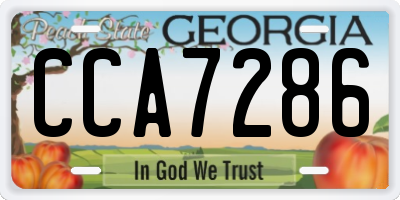 GA license plate CCA7286