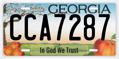 GA license plate CCA7287