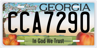GA license plate CCA7290