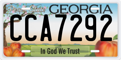 GA license plate CCA7292