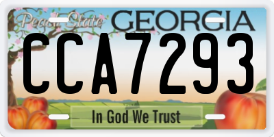 GA license plate CCA7293