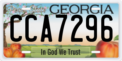 GA license plate CCA7296