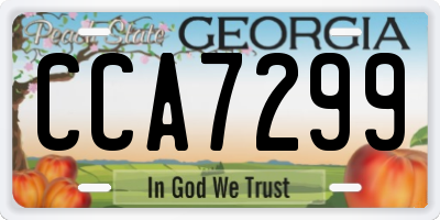 GA license plate CCA7299