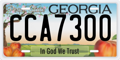 GA license plate CCA7300