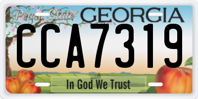 GA license plate CCA7319