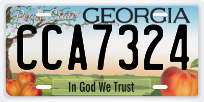 GA license plate CCA7324
