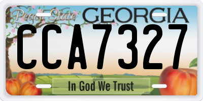 GA license plate CCA7327