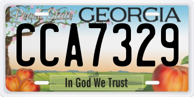 GA license plate CCA7329