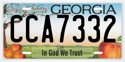 GA license plate CCA7332