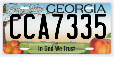 GA license plate CCA7335