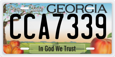 GA license plate CCA7339