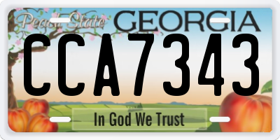 GA license plate CCA7343