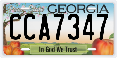 GA license plate CCA7347