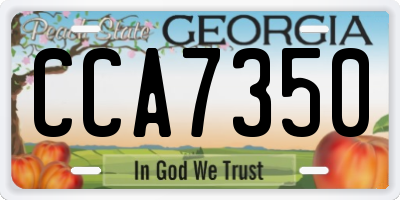 GA license plate CCA7350
