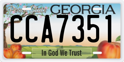 GA license plate CCA7351