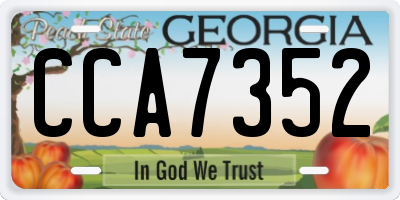 GA license plate CCA7352
