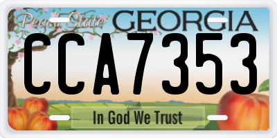 GA license plate CCA7353