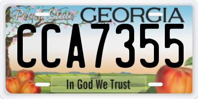 GA license plate CCA7355
