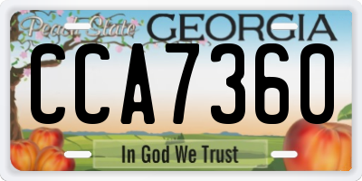 GA license plate CCA7360