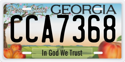 GA license plate CCA7368
