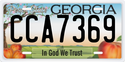 GA license plate CCA7369
