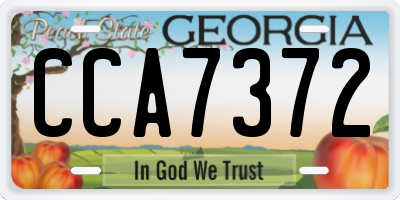 GA license plate CCA7372