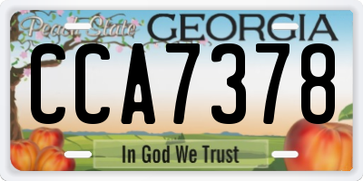 GA license plate CCA7378