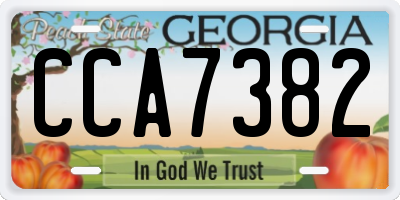 GA license plate CCA7382
