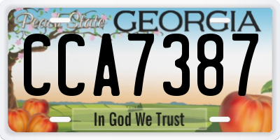 GA license plate CCA7387