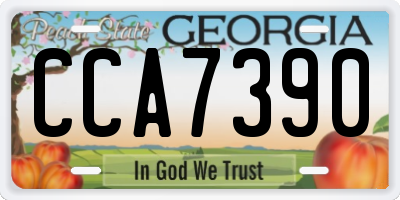 GA license plate CCA7390