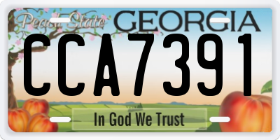 GA license plate CCA7391