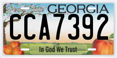 GA license plate CCA7392