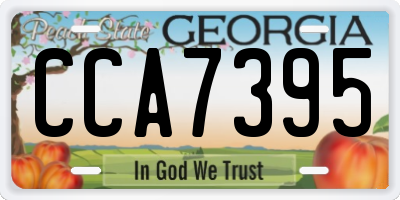GA license plate CCA7395