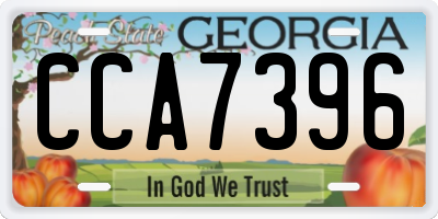 GA license plate CCA7396