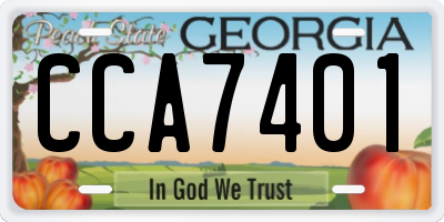 GA license plate CCA7401