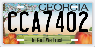 GA license plate CCA7402