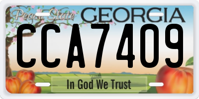 GA license plate CCA7409
