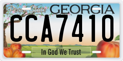 GA license plate CCA7410