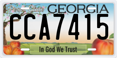 GA license plate CCA7415